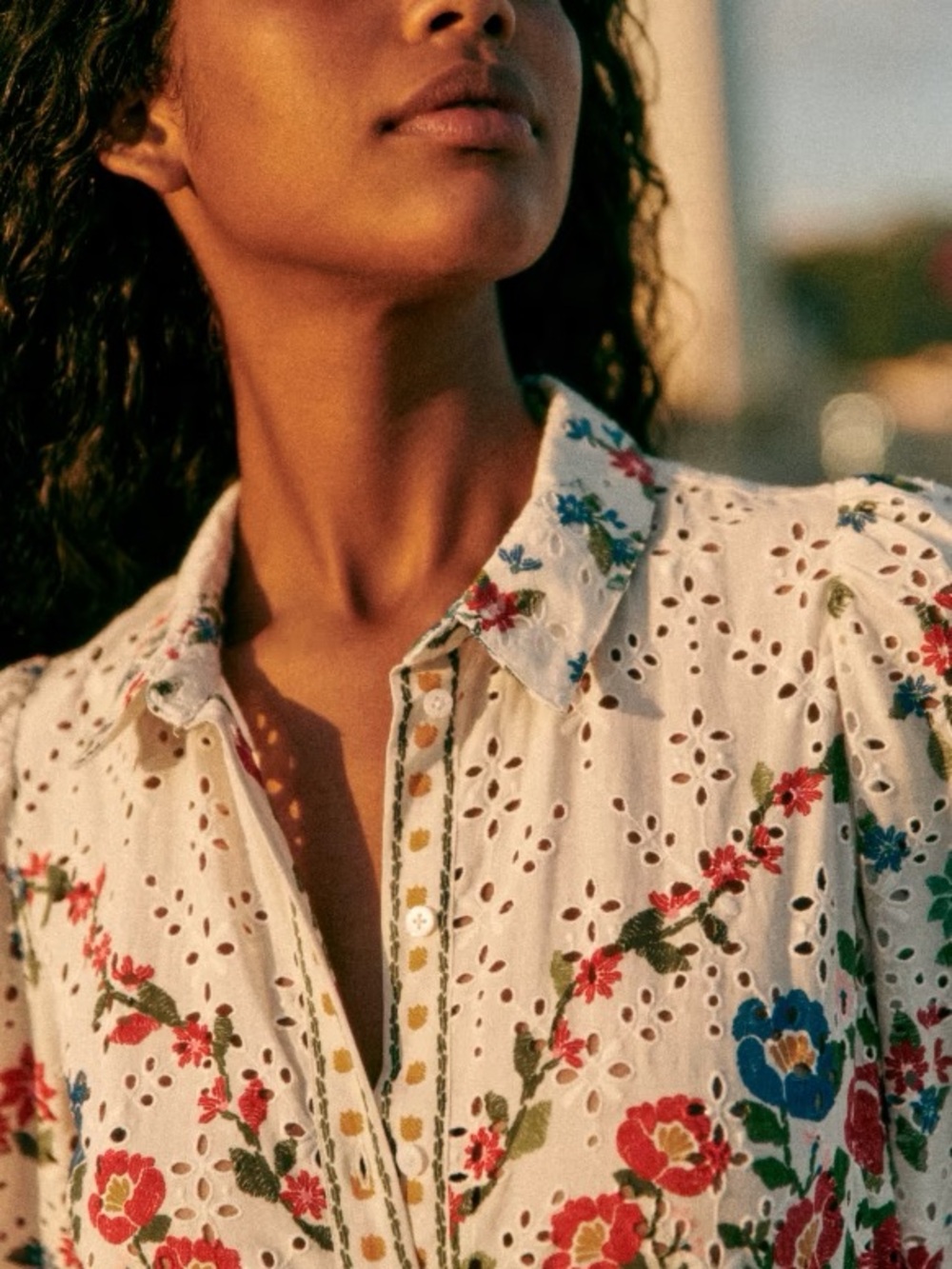 Sezane x Farm Rio Bella Dress in Jardim Romantico Cream Floral Dress FR34/US2 - Picture 2 of 9